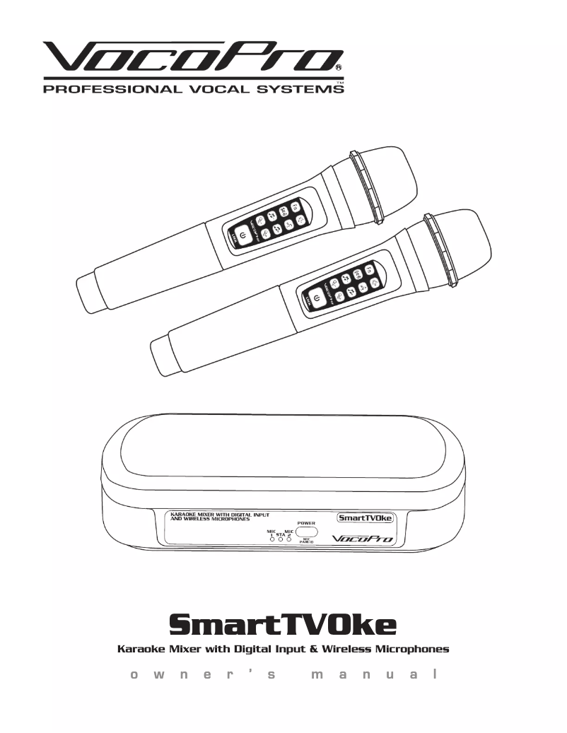 Page 1 de la notice Manuel utilisateur Vocopro SmartTVOke
