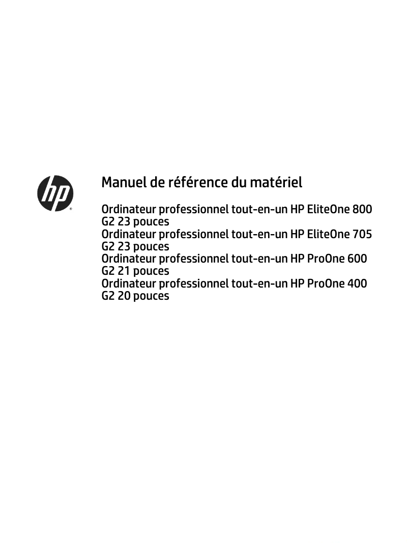 Page n°1 - Manuel utilisateur HP ProOne 400 G2