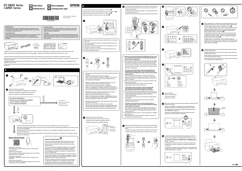 Page 1 de la notice Guide d'installation Epson EcoTank ET-2826