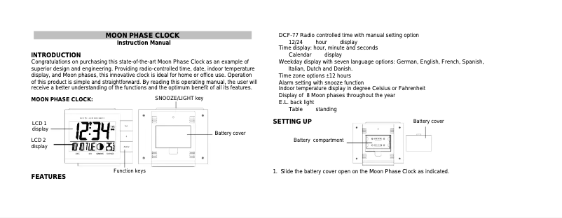 Page 1 de la notice Manuel utilisateur Techno Line WS 8055