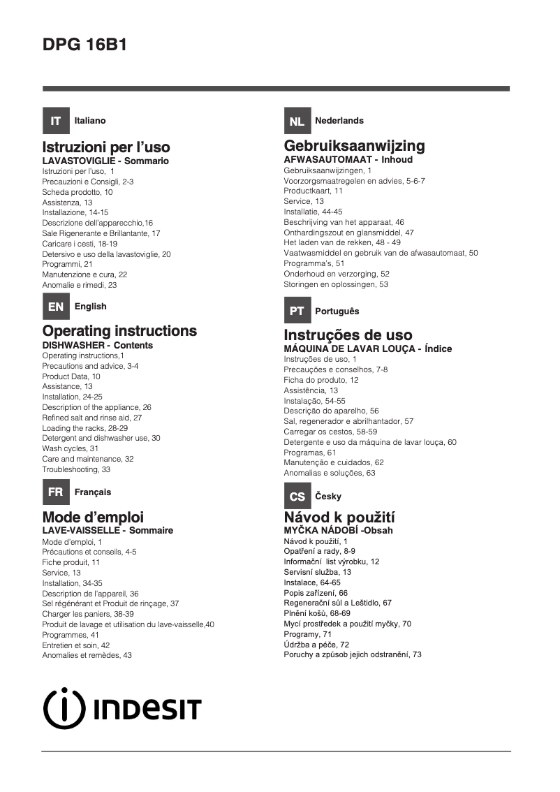 Image de la première page du manuel de l'appareil DPG 16B1