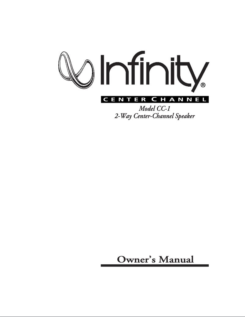 Page 1 de la notice Manuel utilisateur Infinity CC-1