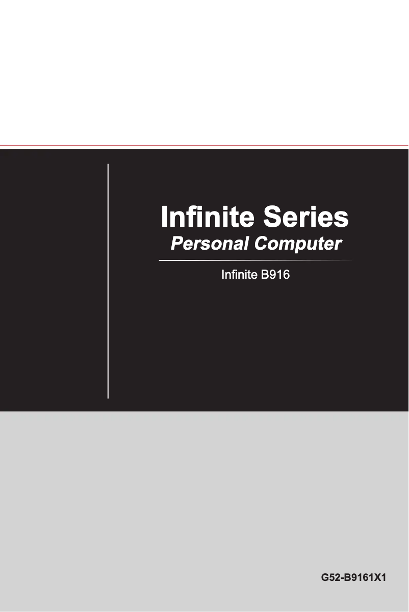 Image de la première page du manuel de l'appareil Infinite X