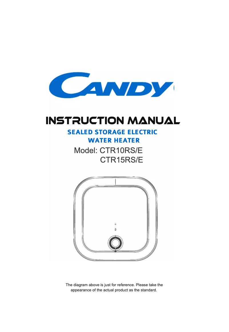 Page n°1 - Manuel utilisateur Candy CTR10RS/E