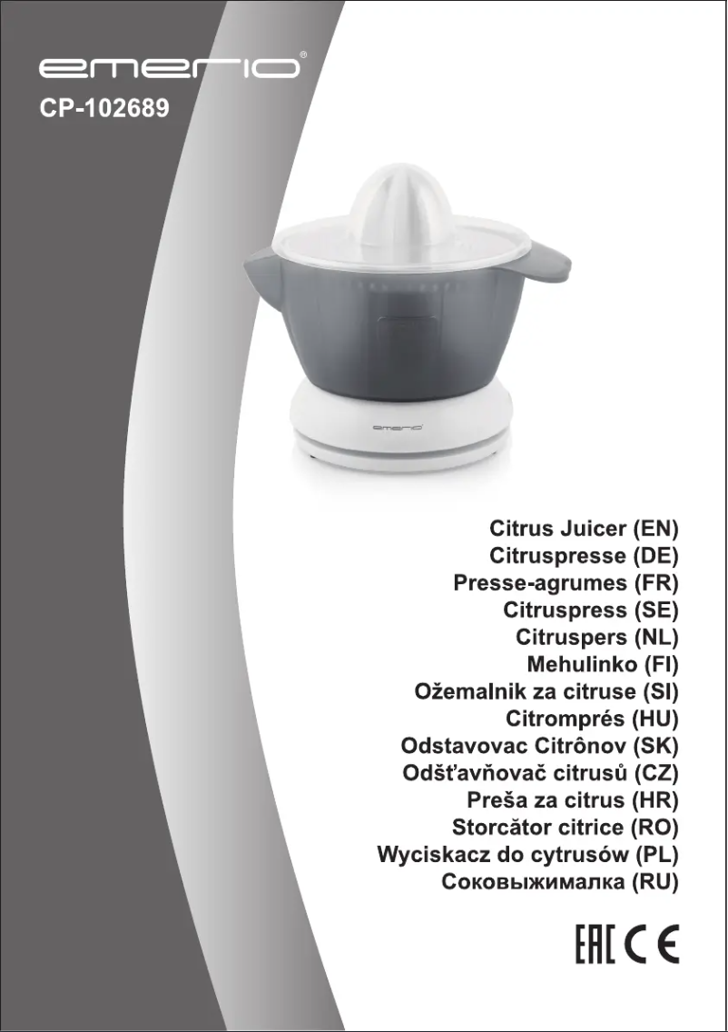 Page 1 de la notice Manuel utilisateur Emerio CP-102689