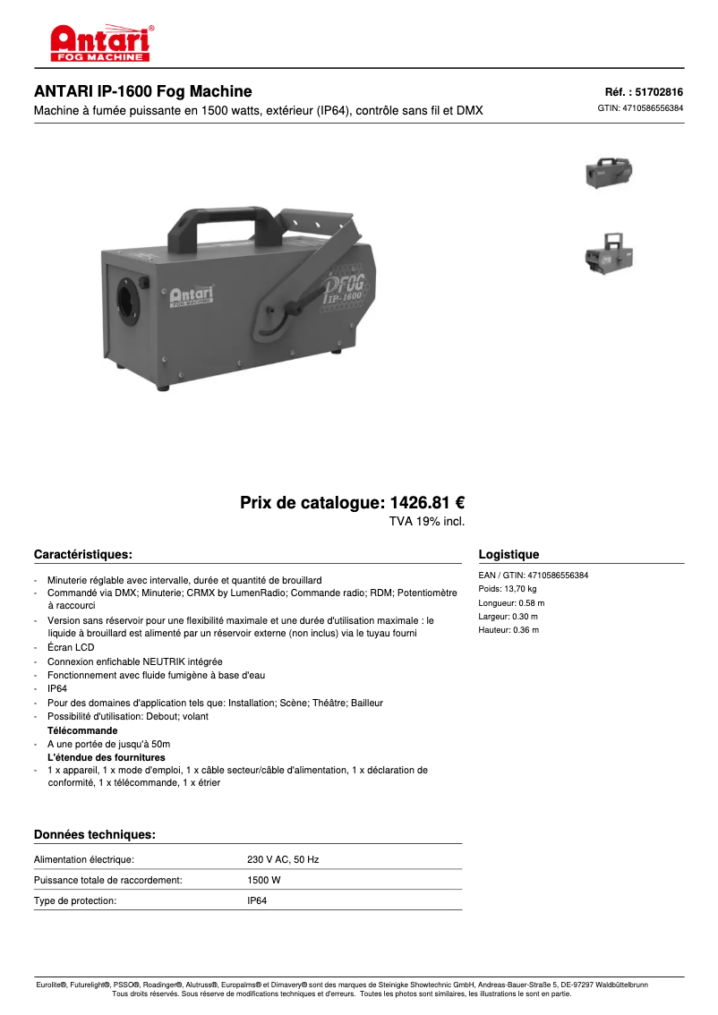 Image de la première page du manuel de l'appareil IP-1600