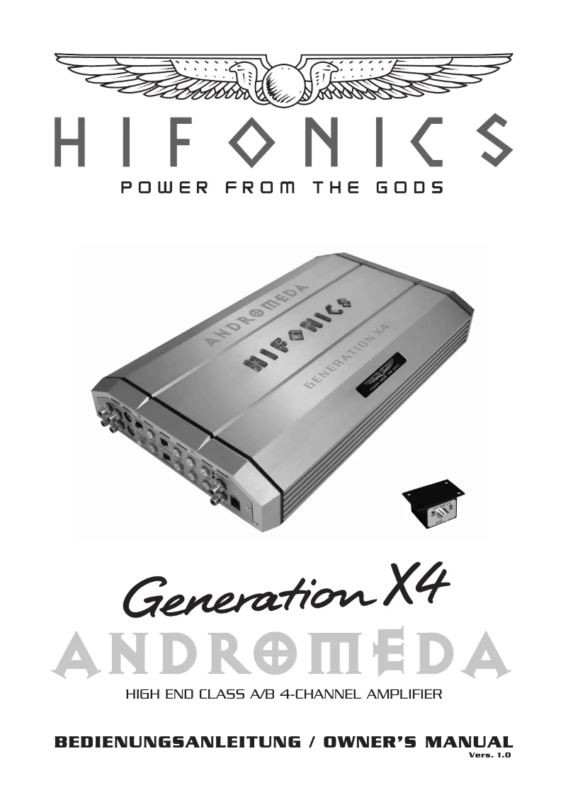 Page 1 de la notice Manuel utilisateur Hifonics Generation X4 Andromeda