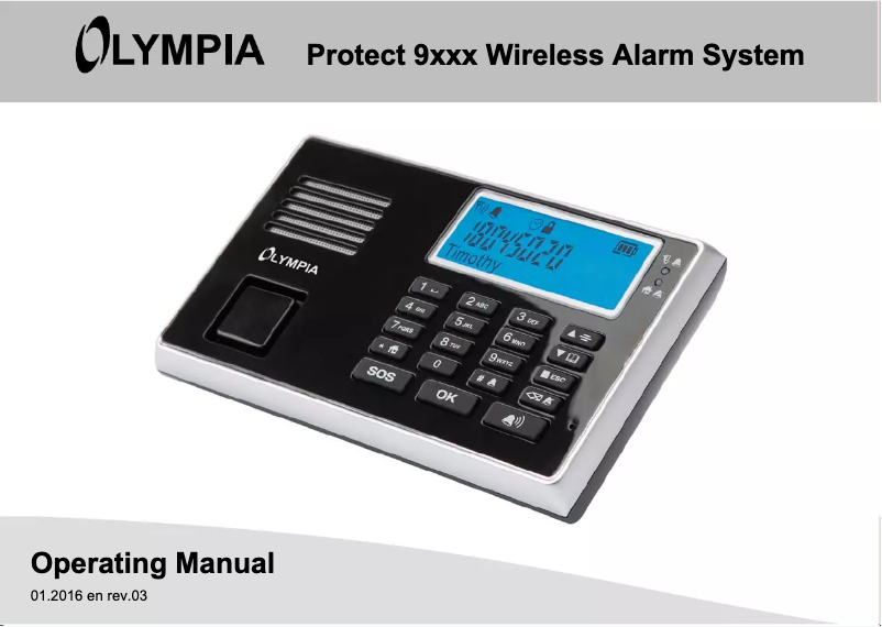 Page n°1 - Manuel utilisateur Olympia Protect 9030