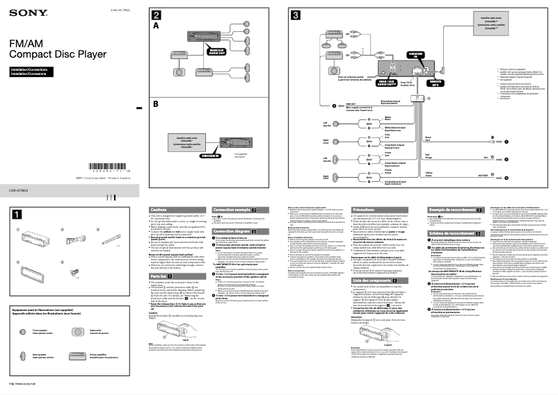 Image de la première page du manuel de l'appareil CDX-GT56UI