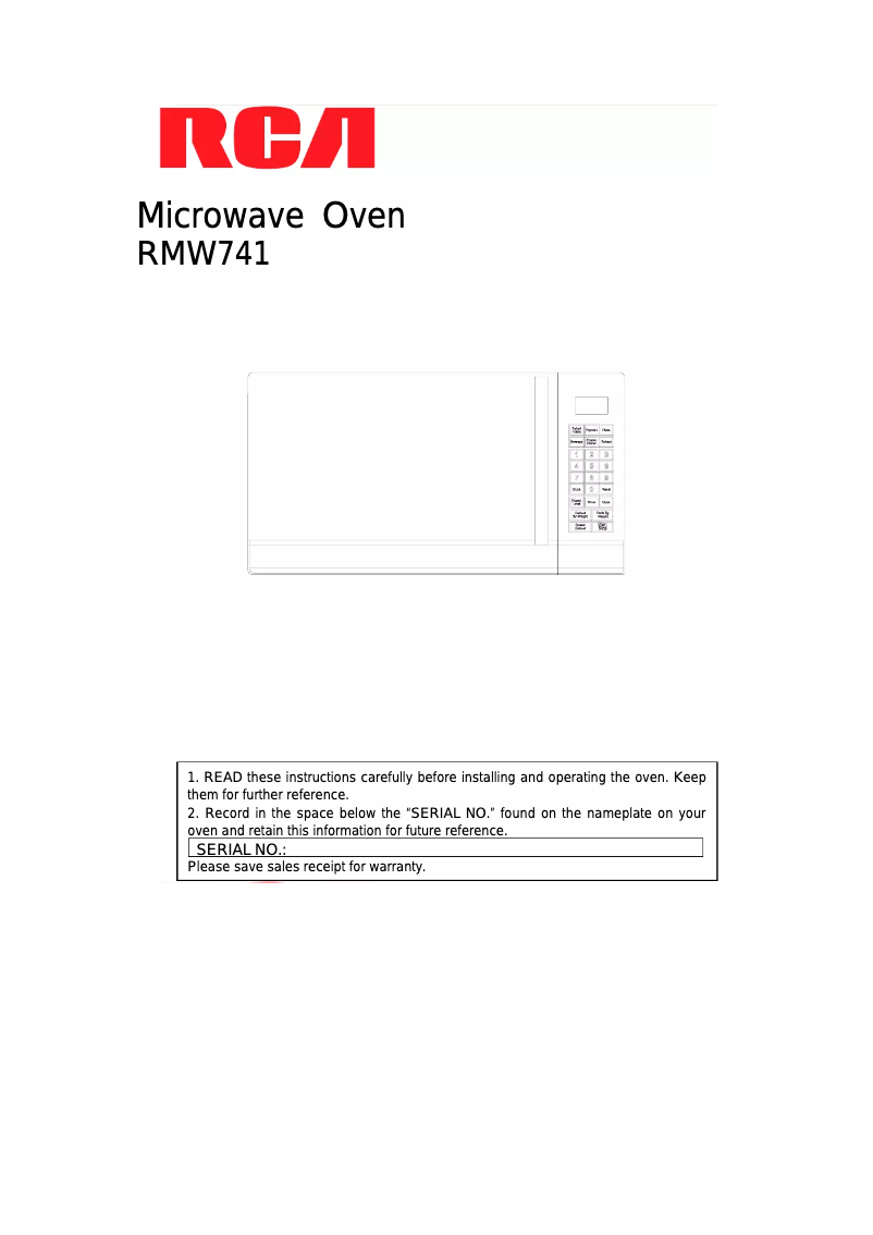 Page 1 de la notice Manuel utilisateur Curtis RMW741