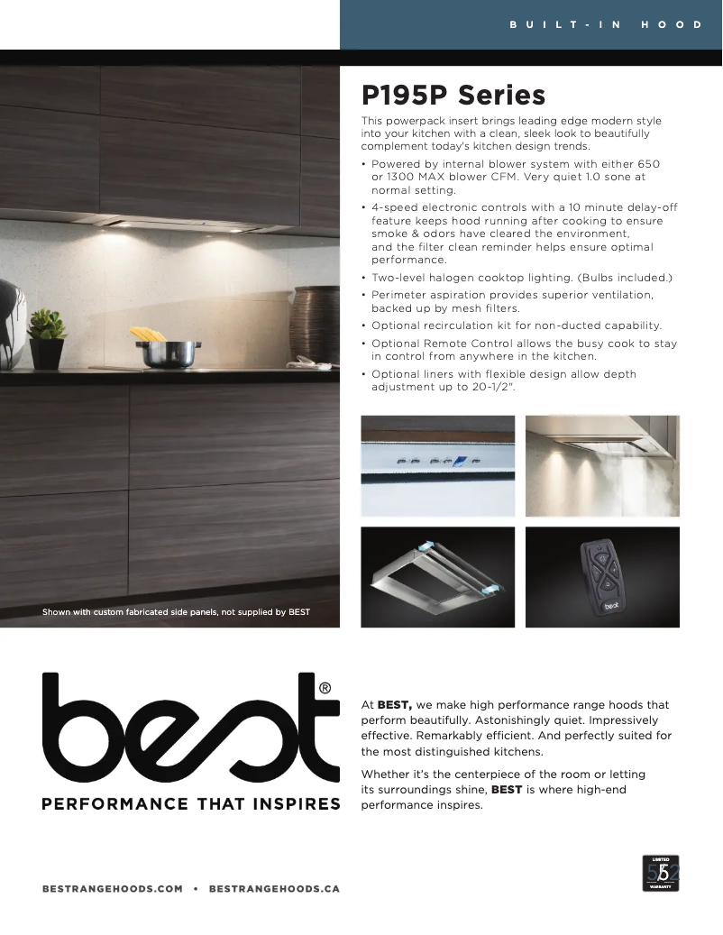 Page 1 de la notice Fiche technique Best P195P2M70SB