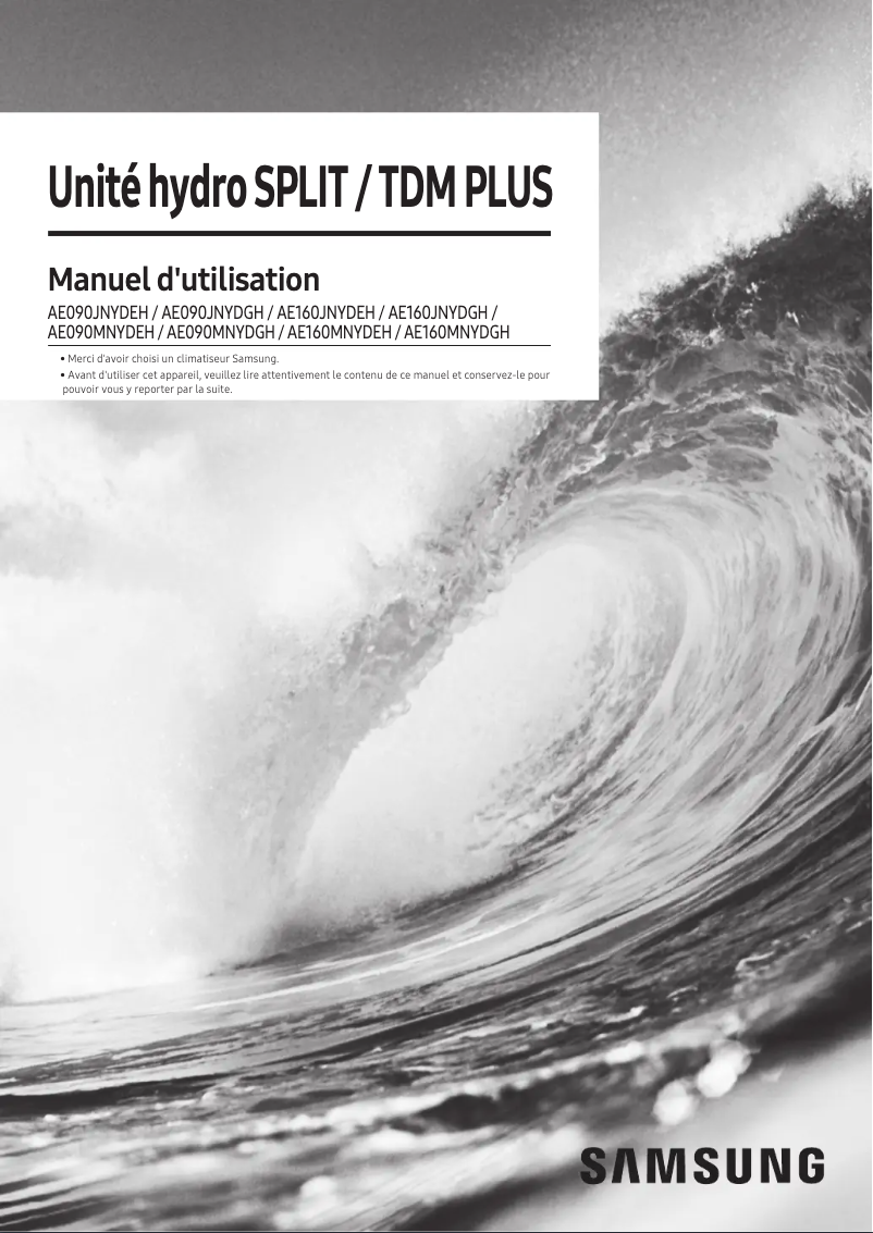 Page 1 de la notice Manuel utilisateur Samsung AE160JNYDGH