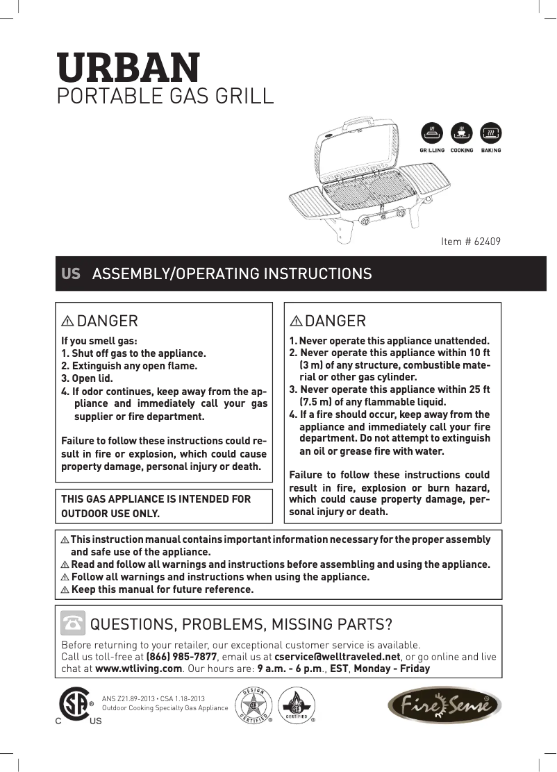 Image de la première page du manuel de l'appareil Urban 62409