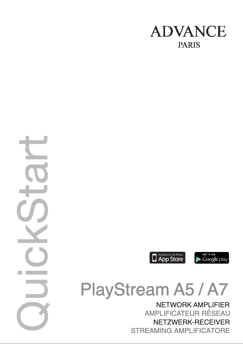 Page 1 de la notice Manuel utilisateur Advance PlayStream A7