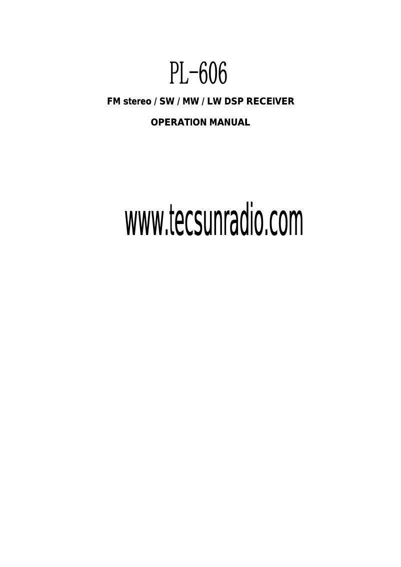 Página 1 del manual Manual de usuario Tecsun PL606