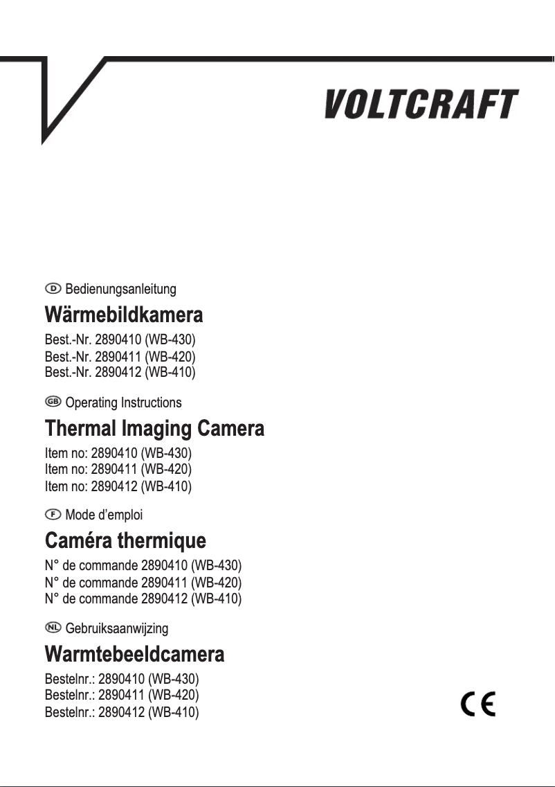 Page 1 de la notice Manuel utilisateur Voltcraft WB-410