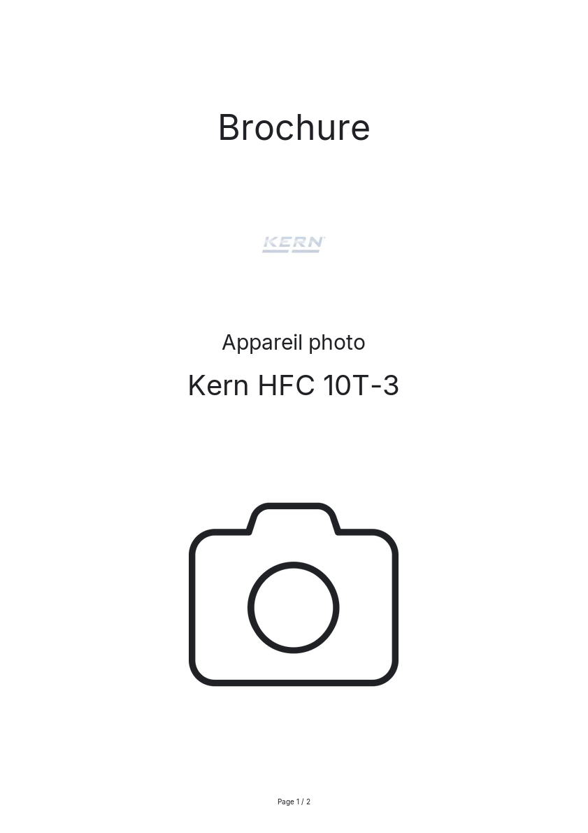 Page n°1 - Brochure Kern HFC 10T-3