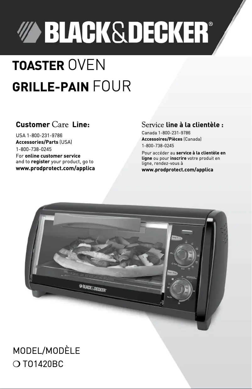 Page 1 de la notice Manuel utilisateur Black & Decker TO1420BC