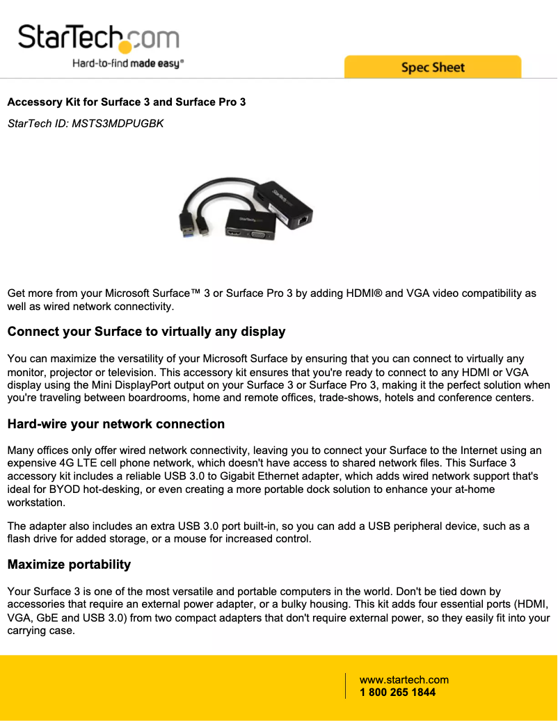 Page 1 de la notice Manuel utilisateur StarTech.com MSTS3MDPUGBK