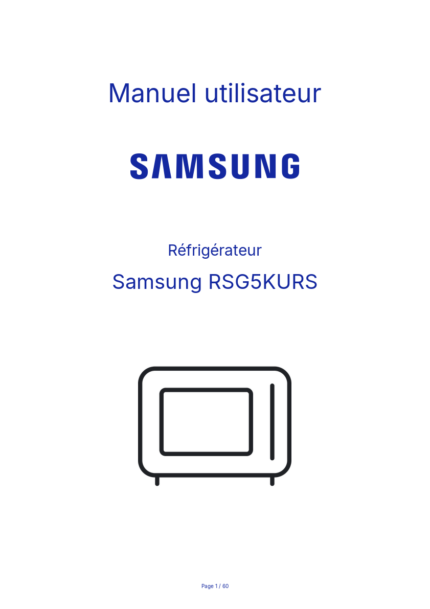 Page n°1 - Manuel utilisateur Samsung RSG5KURS