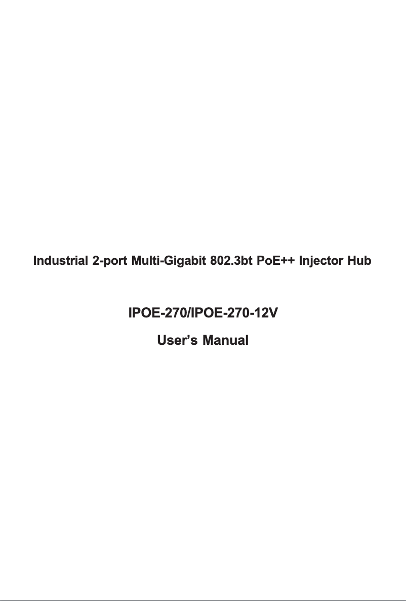 Page n°1 - Manuel utilisateur Planet IPOE-270-12V