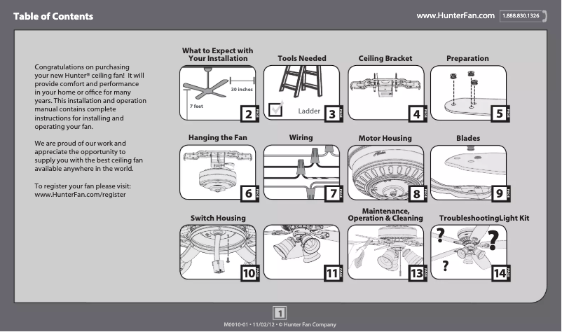 Page 1 de la notice Manuel utilisateur Hunter Low Profile Plus