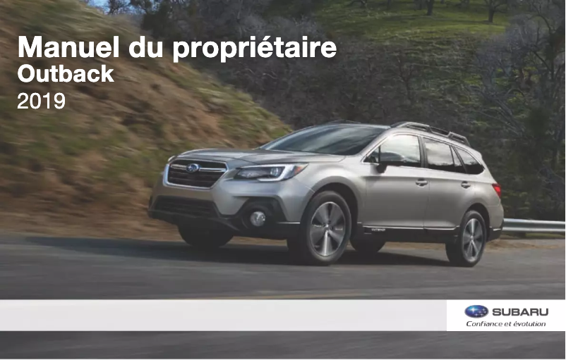 Image de la première page du manuel de l'appareil Outback (2019)