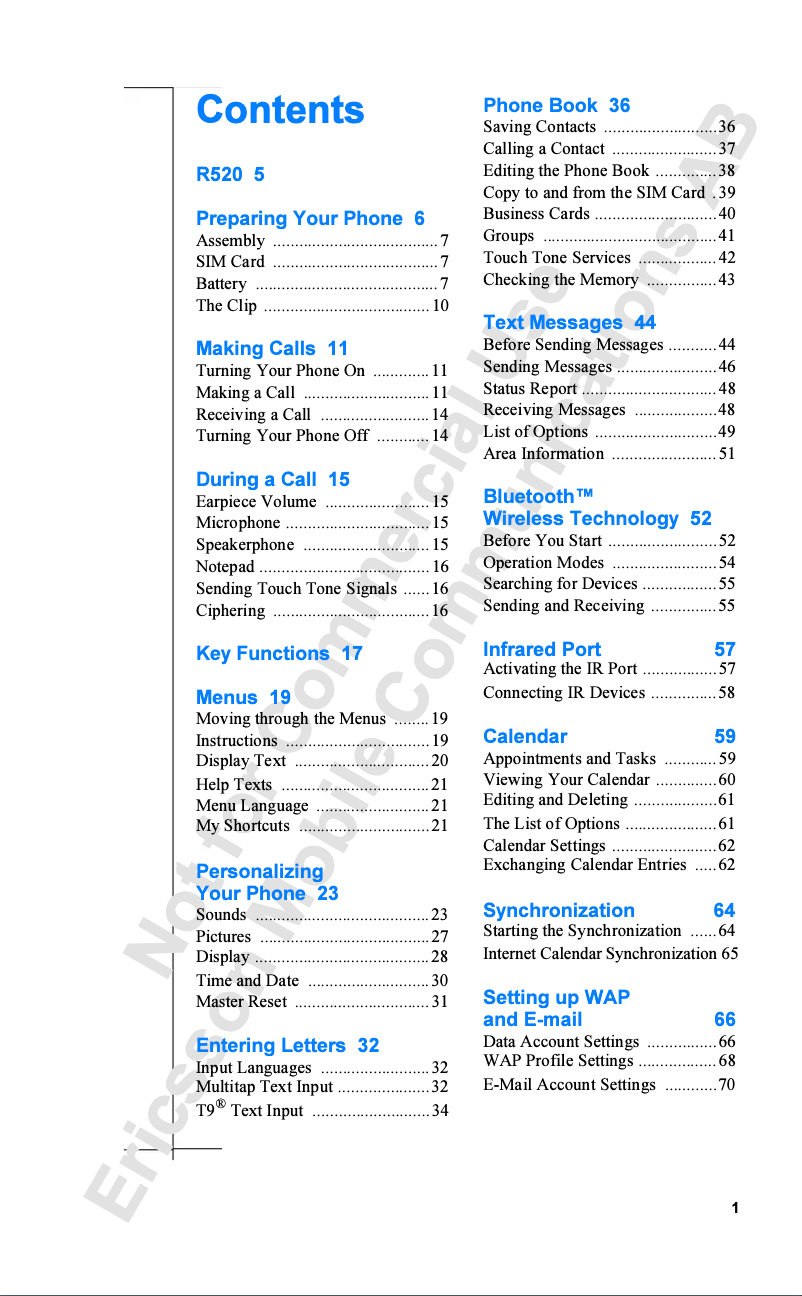 Page 1 de la notice Manuel utilisateur Ericsson R520
