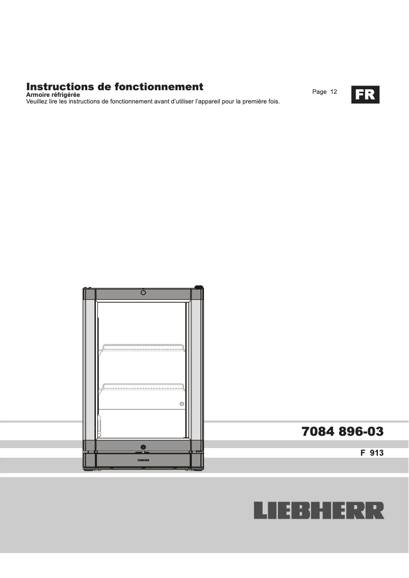 Page n°1 - Manuel utilisateur Liebherr F 913