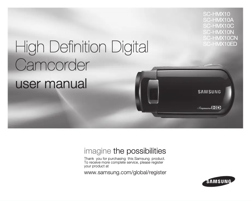 Page 1 de la notice Manuel utilisateur Samsung SC-HMX10A