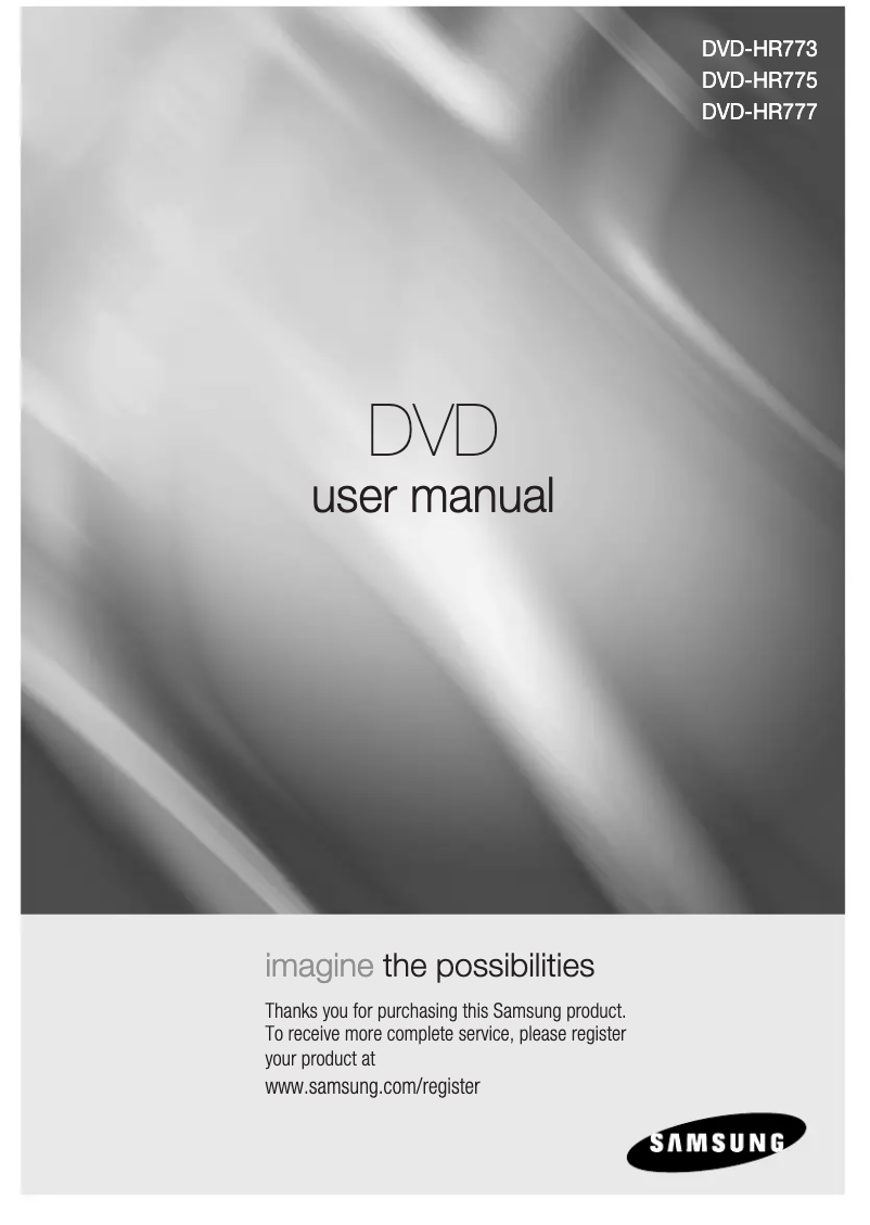 Page n°1 - Manuel utilisateur Samsung DVD-HR775A
