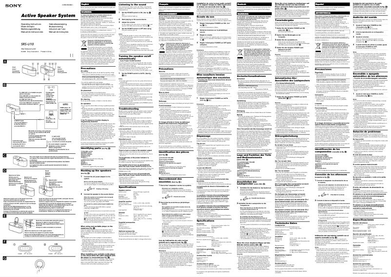 Image de la première page du manuel de l'appareil SRS-U10