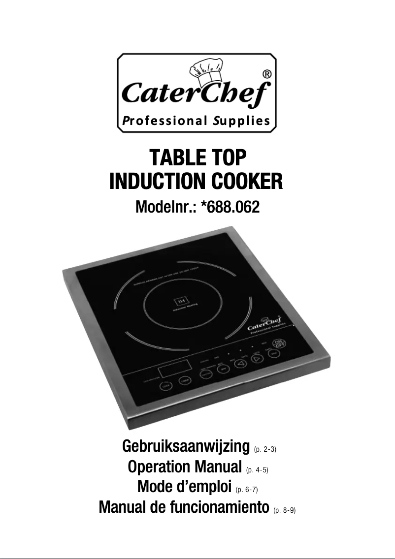 Page n°1 - Manuel utilisateur CaterChef 688.062