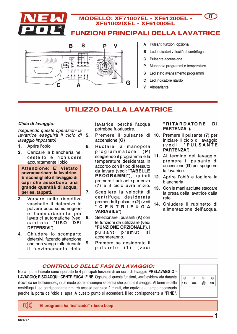 Page n°1 - Manuel utilisateur New Pol XF6 1002IXEL