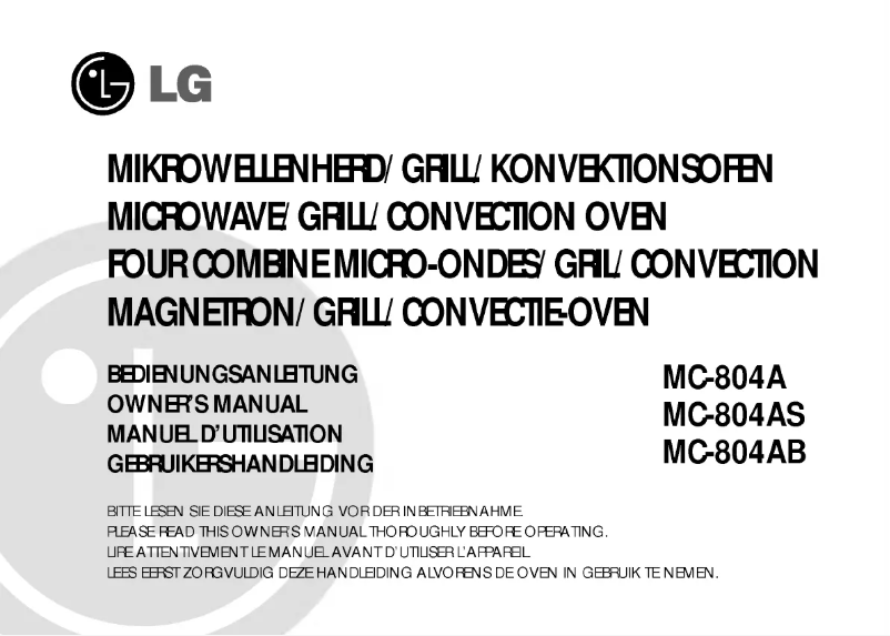 Page n°1 - Manuel utilisateur LG MC-804AB