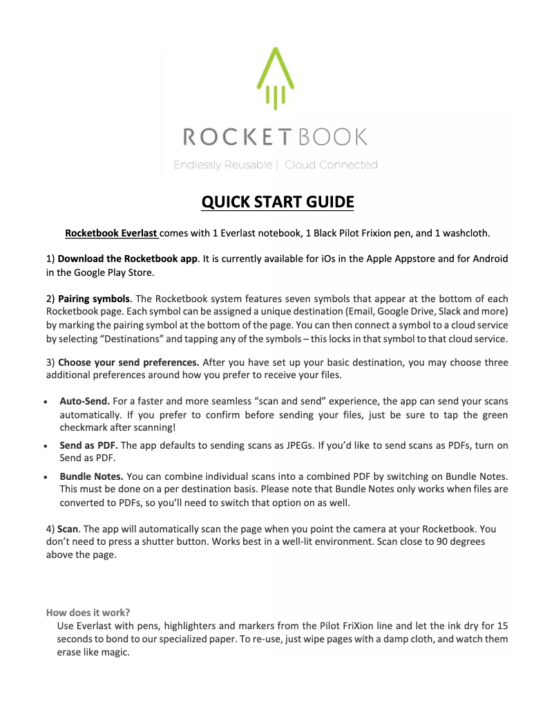 Page n°1 - Manuel utilisateur Rocketbook Everlast Executive Size