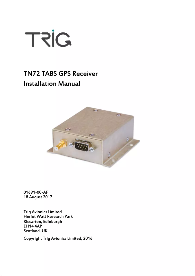 Image de la première page du manuel de l'appareil TN72 TABS GPS Receiver