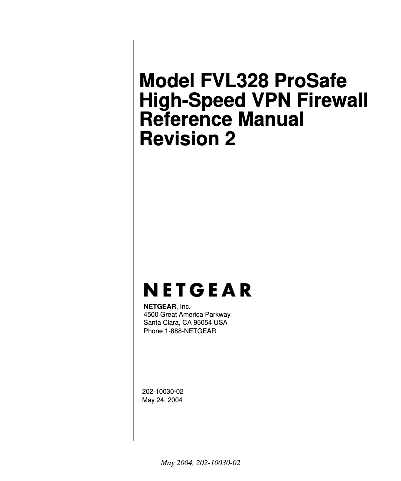 Page n°1 - Manuel utilisateur Netgear FVL328