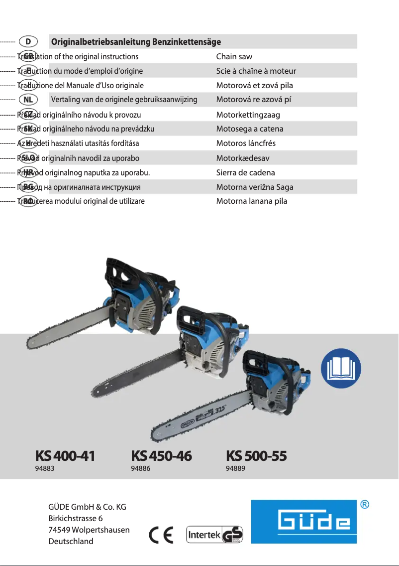 Page 1 de la notice Manuel utilisateur Güde KS 450-53
