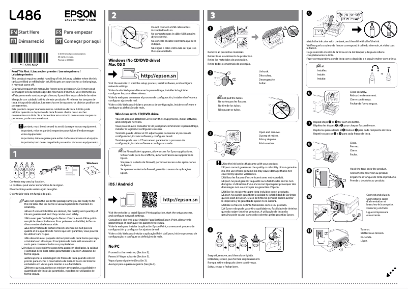 Image de la première page du manuel de l'appareil L486