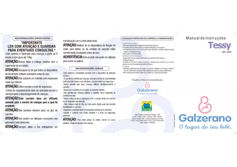 Page 1 de la notice Manuel utilisateur Galzerano Tessy