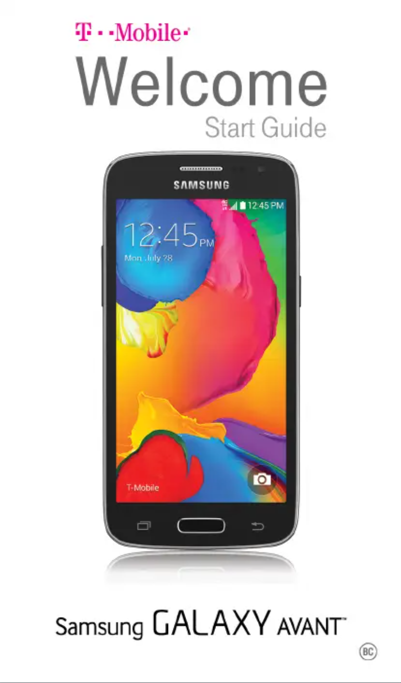 Page 1 de la notice Guide de démarrage rapide Samsung Galaxy Avant