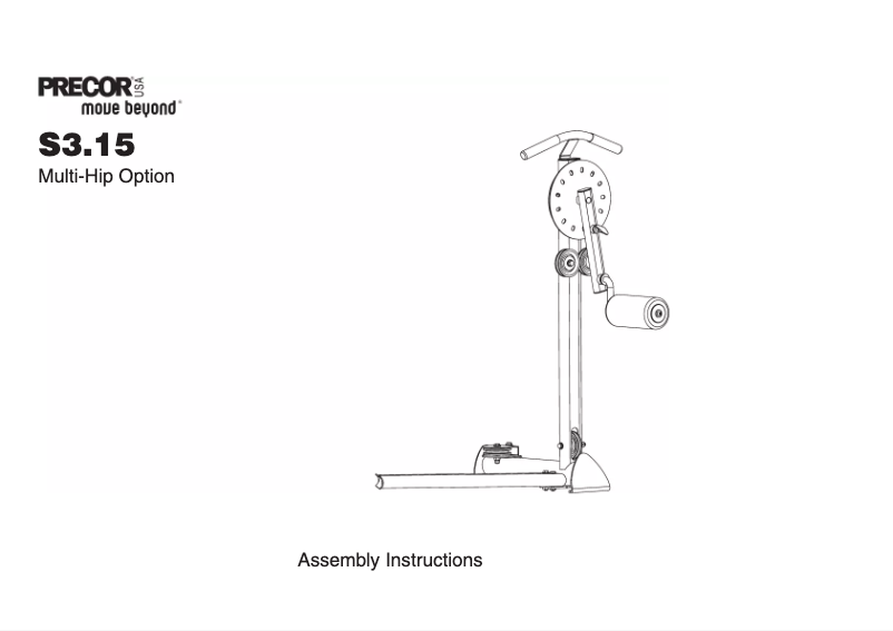 Page 1 de la notice Manuel utilisateur Precor S3.15 Multi-Hip Option