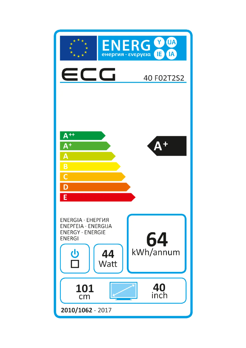 Page 1 de la notice Label énergétique ECG 40 F02T2S2