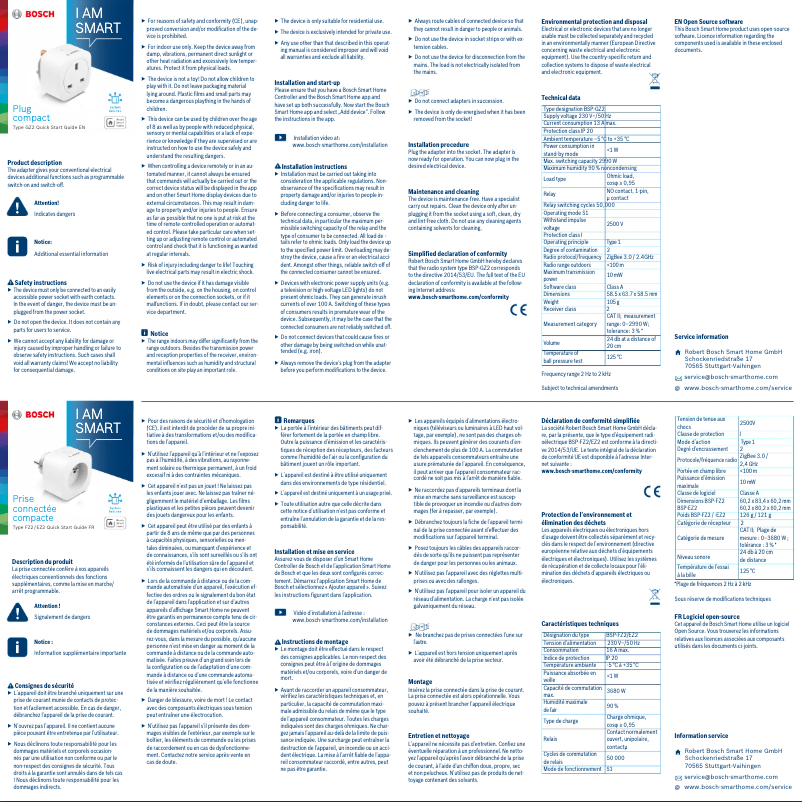 Image de la première page du manuel de l'appareil Plug Compact