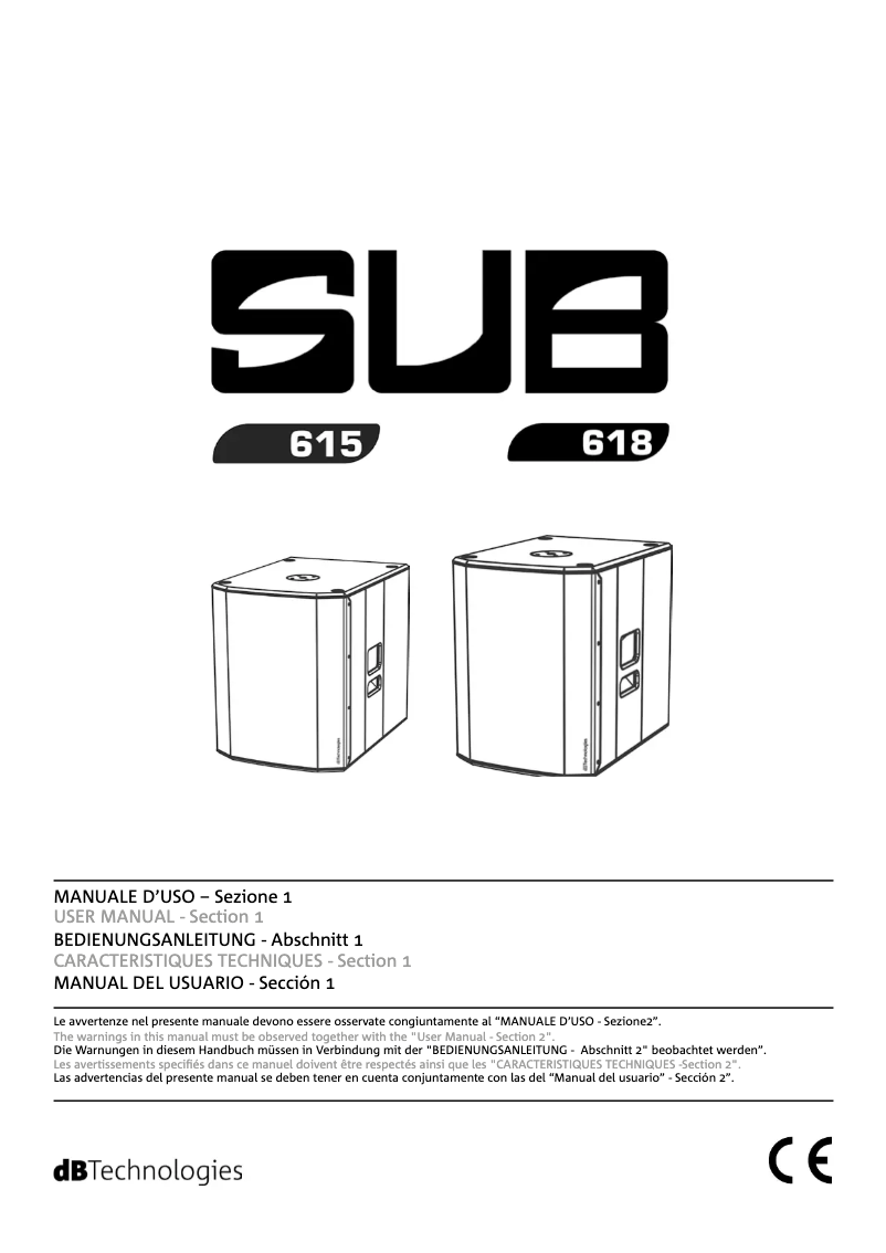 Página 1 del manual Manual de usuario DB Technologies Sub 618