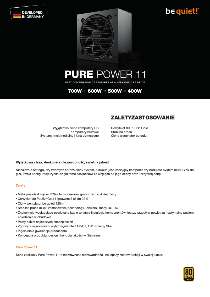 Page n°1 - Catalogue Be Quiet! Pure Power 11