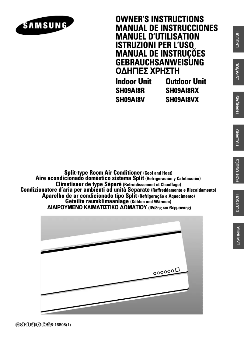 Page n°1 - Manuel utilisateur Samsung SH09AI8V