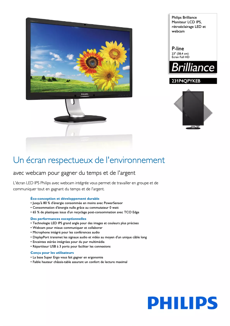 Imagen de la primera página del manual del dispositivo Brilliance 231P4QPYKEB