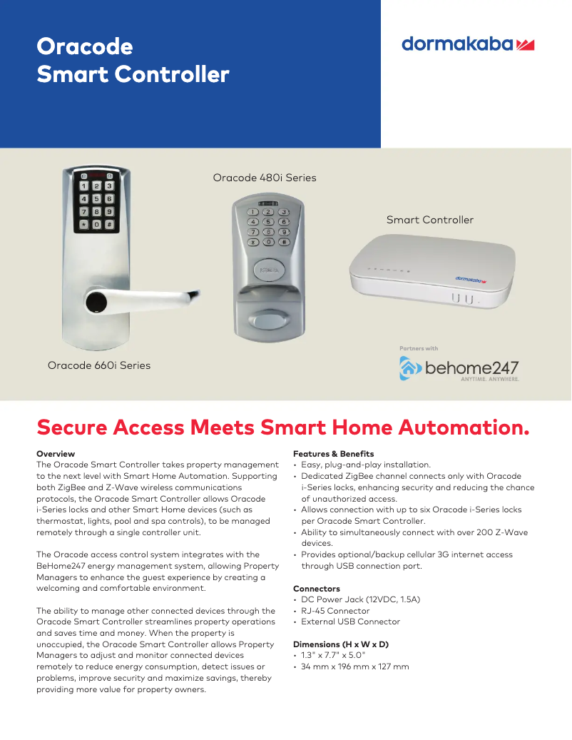 Página 1 del manual Folleto Dormakaba Oracode